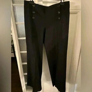 Express design studio women’s black pants button sailor front straight leg sz8
